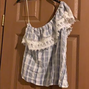 One shoulder summer blouse